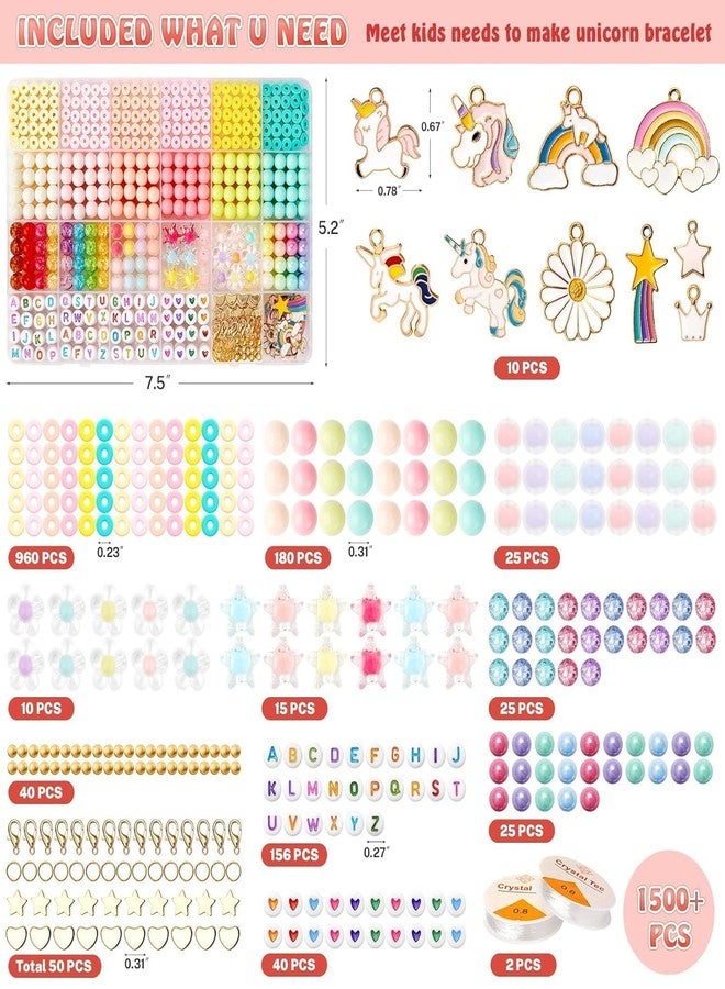 THECLOUDMALL® Bracelet Making Kit, Handmade Loose Beads|| Letter Beads with Unicorn Pendants|| DIY Beads for Kids Crafts Children's Jewelry Making Kit|| (Bead Kit Moti (6X4)) - Image 3
